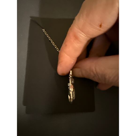 NWT Silvertone Snowman pendant necklace with large white stone, rhinestone scarf - Picture 3 of 6